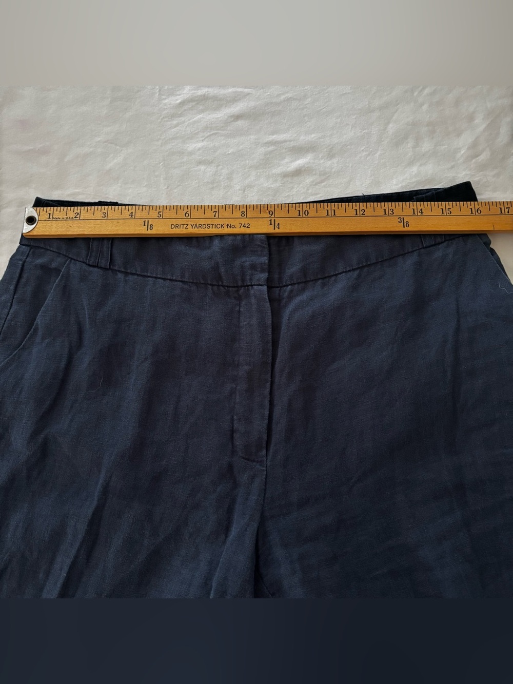 Mango Women's Black Wide-Leg Linen Trousers Sz 10